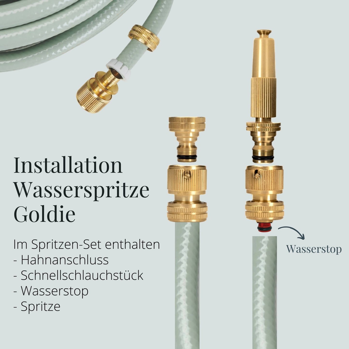 Messing-Gartenspritze im Set