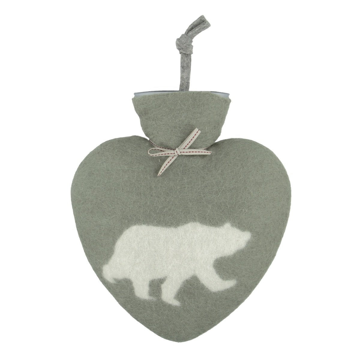 Herz-Wärmflasche EISBÄR - handgefilzt