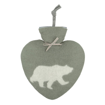 Herz-Wärmflasche EISBÄR - handgefilzt