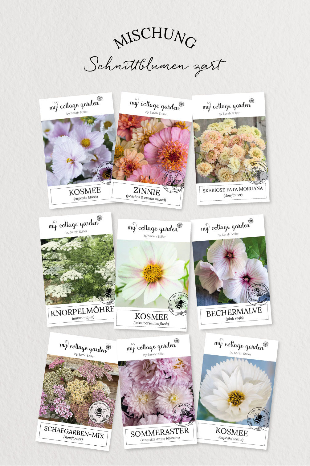 Schnittblumen zart – 9 Packungen