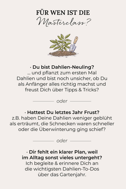Dahlien-Masterclass: Gemeinsam durch die Saison!
