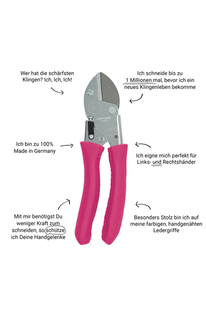 Gartenschere "Fandango Pink" von Chop Chop Bloom mit Produktdetails und Eigenschaften.