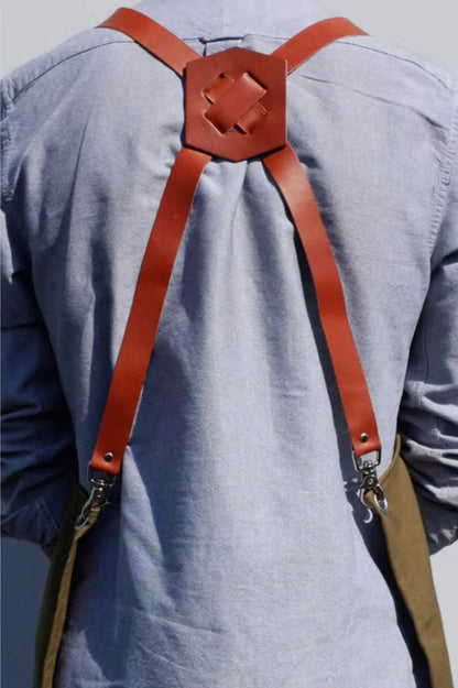 Handgenähte Gartenschürze – Khaki