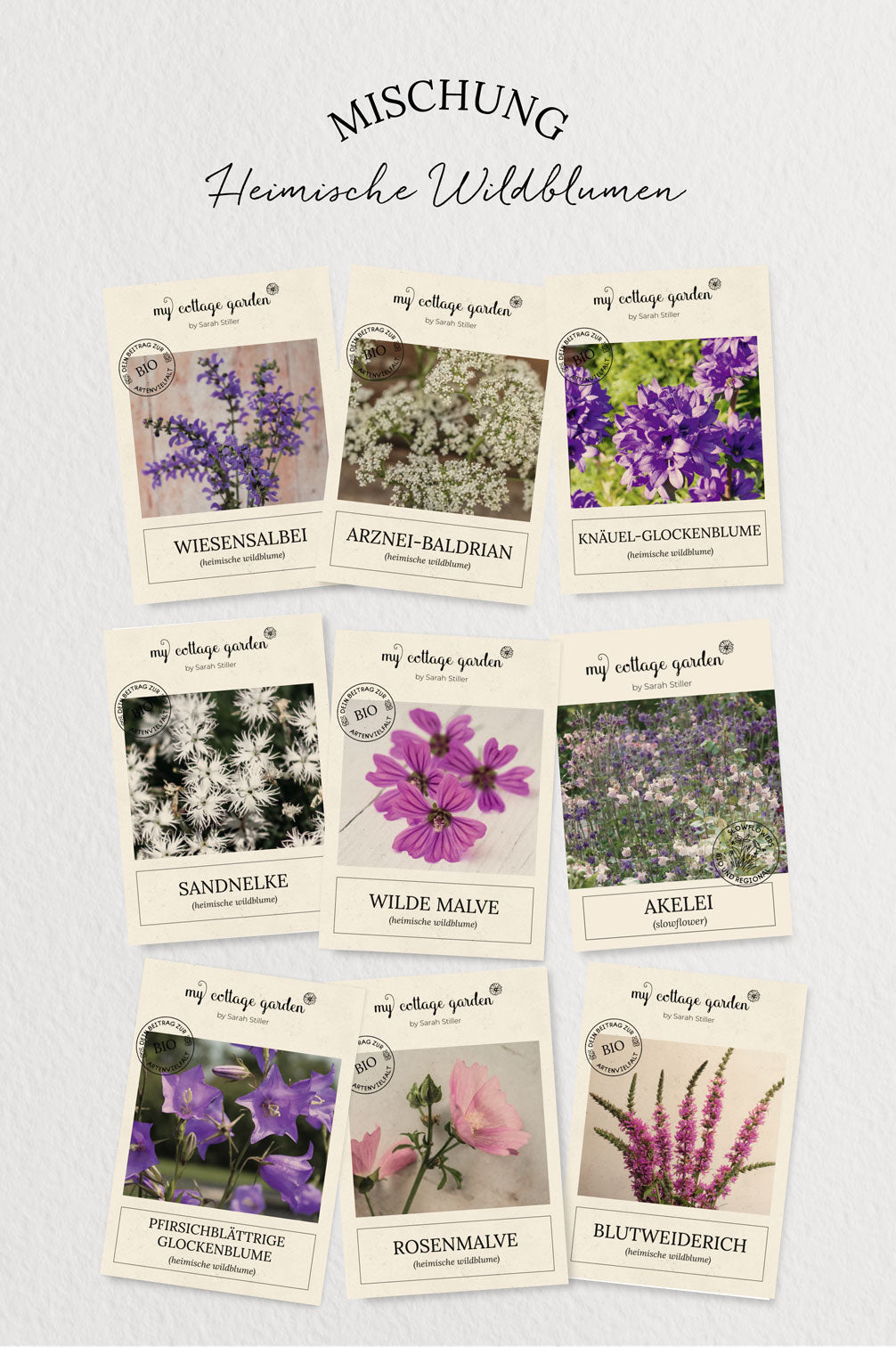 Heimische Wildblumen – 9 Packungen – My Cottage Garden