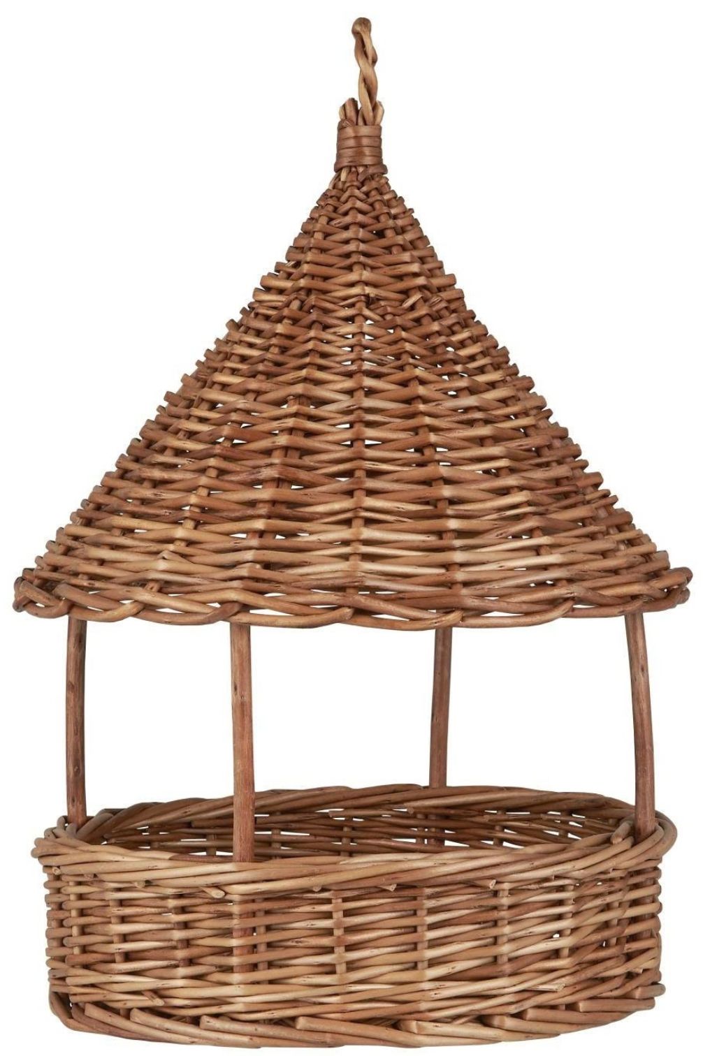 Geflochtenes Vogelhaus aus Weide zum Aufhängen.